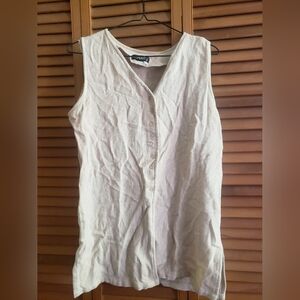 Elegant Cream Button-Down Tank Top